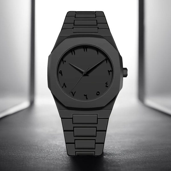 Black Aura Quartz Watch β Sleek & Lightweight Analog Timepiece for Men