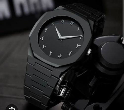 Black Aura Quartz Watch – Sleek & Lightweight Analog Timepiece for Men